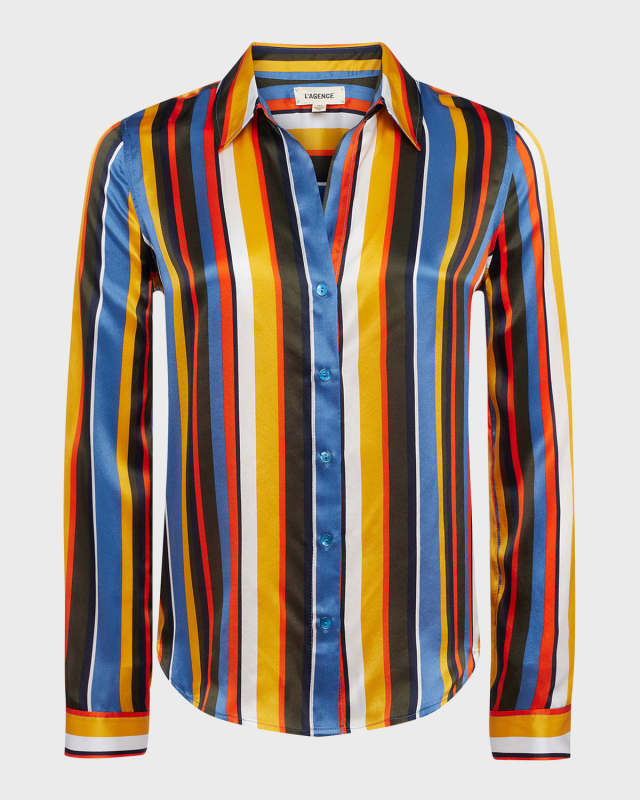 Tyler Striped Silk Blouse